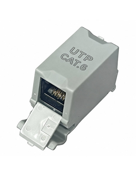 Adattatore per Guida DIN Cat.6 RJ45 F/F UTP