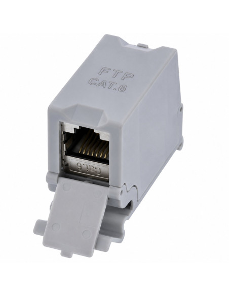 Adattatore per Guida DIN Cat.6 RJ45 F/F STP