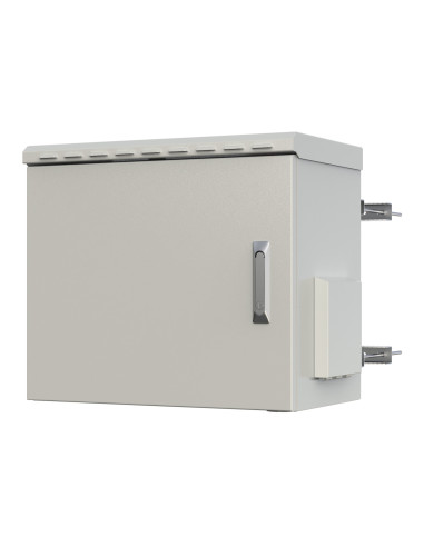 Armadio Rack 19'' Fissaggio a Palo 12U IP66 Porta Cieca Prof. 400 mm Grigio