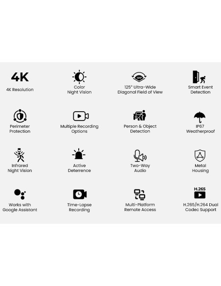 Telecamera di Sicurezza Bullet 8MP Ultra HD 4K PoE IP67