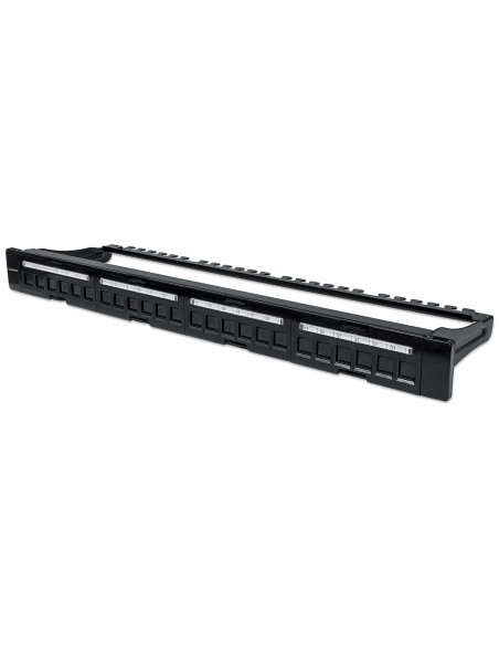 Pannello Patch Modulare 24 Porte Slim 1U Nero
