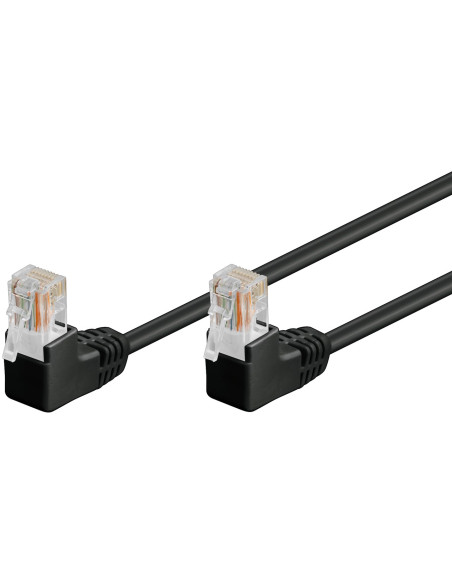 Cavo di rete Patch Angolato 90&deg CCA Cat. 5e Nero UTP 0