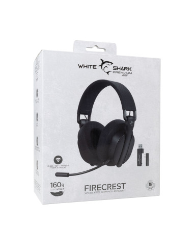 Cuffia Gaming Wireless BT con Microfono Nero FIRECREST
