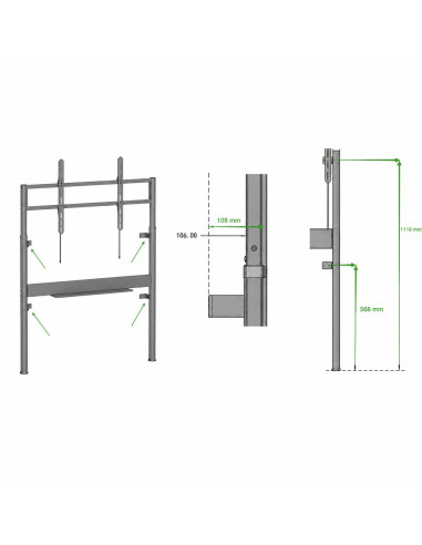 Supporto TV Slimfit Motorizzato da Parete con Altezza Regolabile per TV da 60-110'' con Telecomando