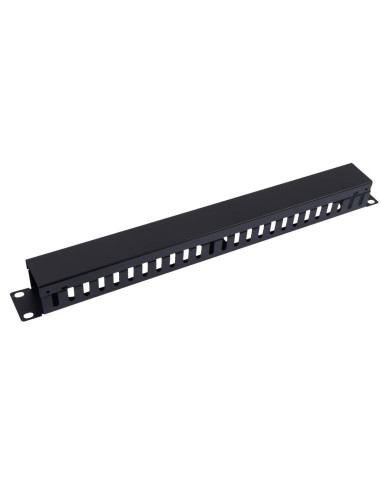 Pannello Passacavi 19'' 1U con Coperchio Nero