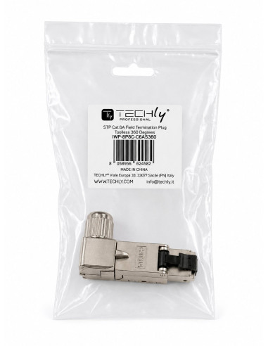 Connettore Plug RJ45 8P8C Cat.6A Schermato STP con Angolo di 90&deg
