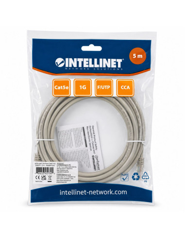 Cavo di Rete Patch in CCA Cat.5E Schermato F/UTP 5 metri Grigio