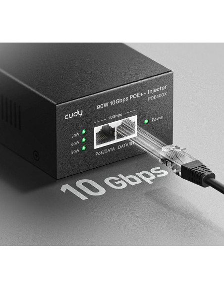 Iniettore Gigabit PoE/PoE+/PoE++ da 90W 10G fino a 90 m