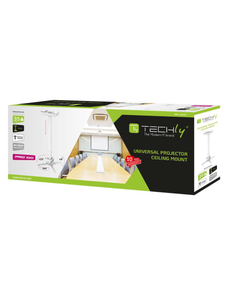 Supporto Universale a Soffitto per Proiettori Estensione 735-1135 mm Bianco