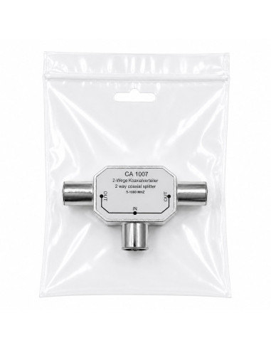 Sdoppiatore per Antenna TV 2 Maschio/Femmina  9.5 mm