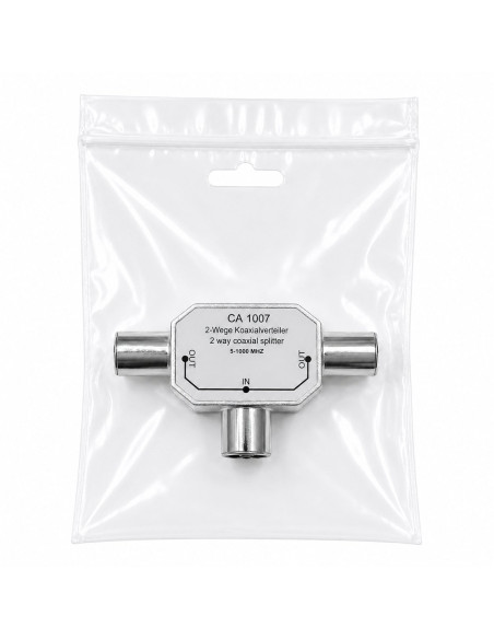 Sdoppiatore per Antenna TV 2 Maschio/Femmina  9.5 mm