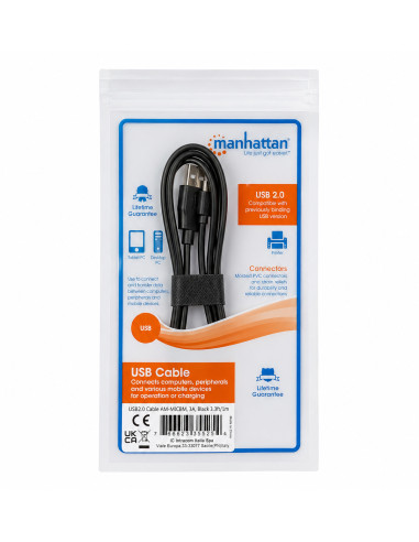 Cavo di Ricarica Rapida USB/Micro-USB 1m Nero