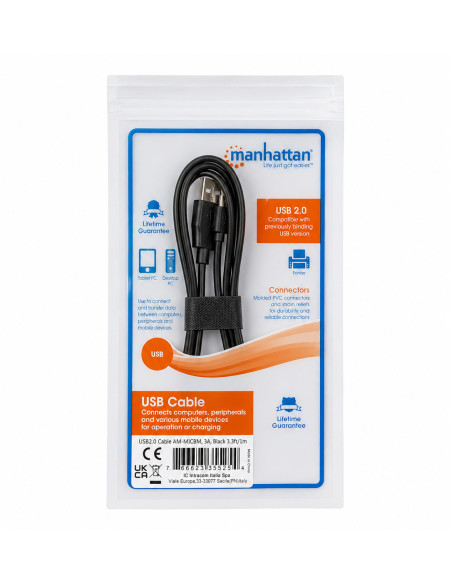 Cavo di Ricarica Rapida USB/Micro-USB 1m Nero