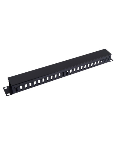 Pannello Passacavi 19'' 1U con Coperchio Nero