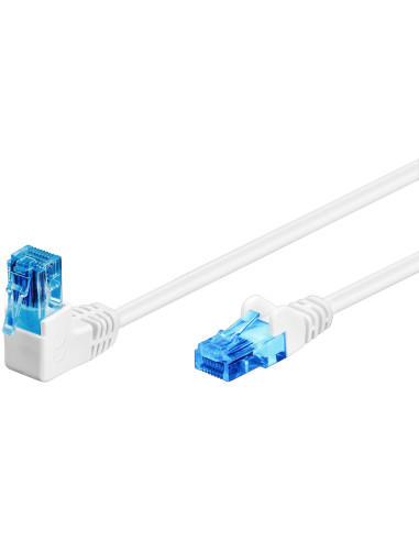 Cavo di rete Patch Connettore Angolato 90&deg CCA Cat.6A UTP 2m Bianco