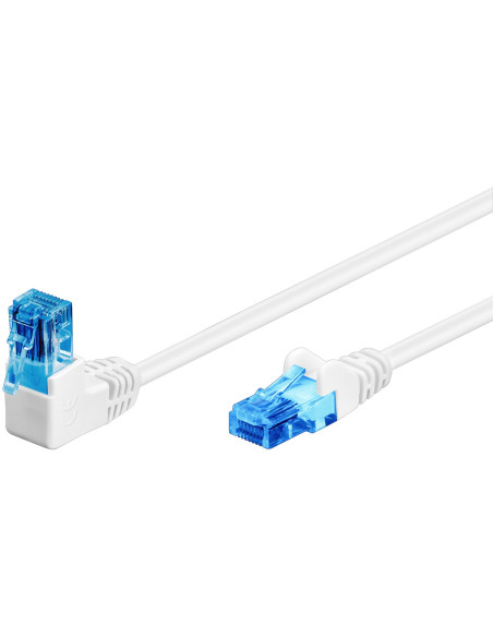 Cavo di rete Patch Connettore Angolato 90&deg CCA Cat.6A UTP 2m Bianco