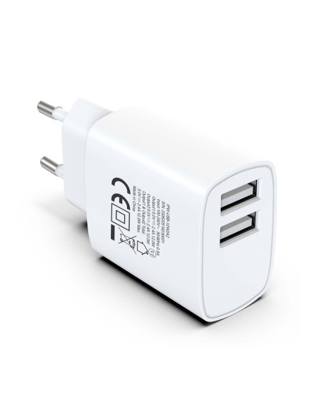 Caricatore Alimentatore 2x USB-A 12W da Muro