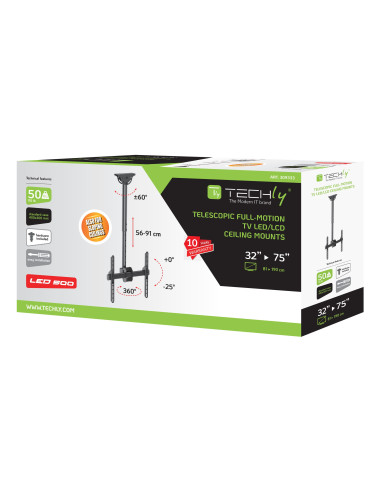Supporto Telescopico Universale a Soffitto per TV LED LCD 32-75''