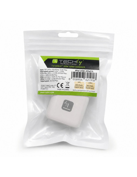 Caricatore Alimentatore GaN USB-C&trade da Muro 20W