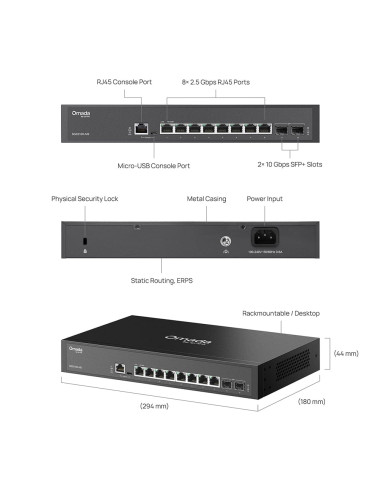 Switch Managed L2+ con 8 Porte 2.5G e 2 Slot 10GE SFP+