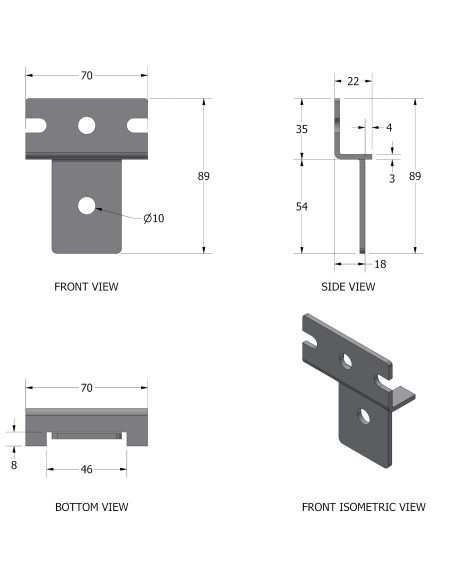 Staffe di Fissaggio a Muro per Rack IP66 a Palo