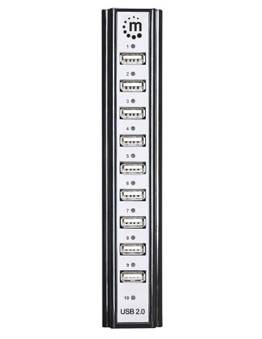 Hub USB 2.0 Hi-Speed 10 Porte da Tavolo con Alimentatore