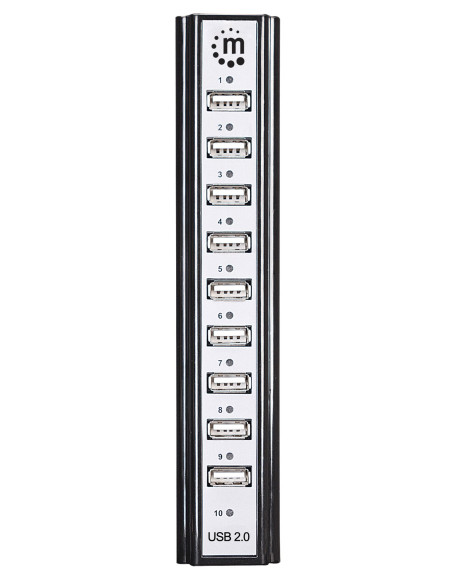 Hub USB 2.0 Hi-Speed 10 Porte da Tavolo con Alimentatore