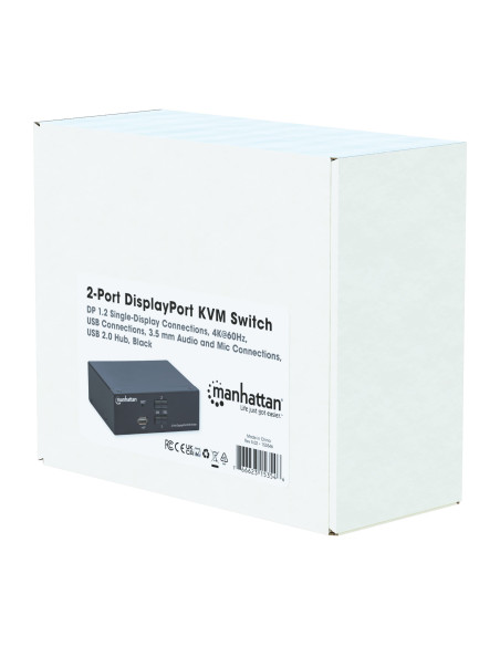 Switch KVM DisplayPort 1.2 a 2 porte 4K con Audio