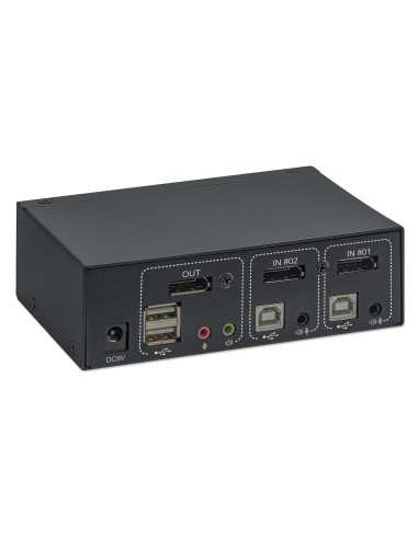 Switch KVM DisplayPort 1.2 a 2 porte 4K con Audio
