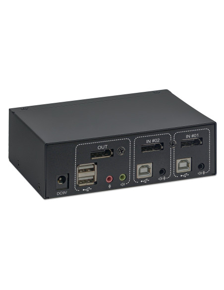 Switch KVM DisplayPort 1.2 a 2 porte 4K con Audio