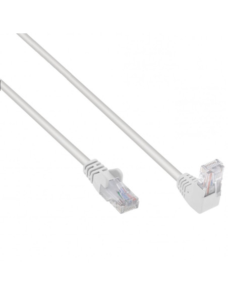 Cavo di Rete Patch Connettore Angolato 90&deg CCA Cat. 5E UTP 10m Bianco