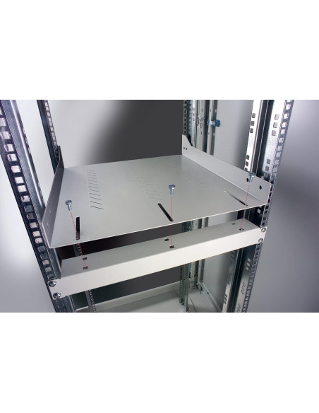Mensola per Rack 19'' 470 mm 1U Grigia 4 punti