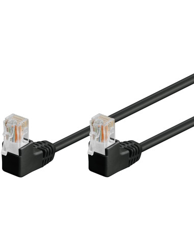 Cavo di rete Patch Angolato 90&deg CCA Cat. 5e Nero UTP 1 m