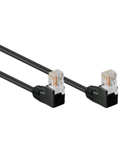 Cavo di rete Patch Angolato 90&deg CCA Cat. 5e Nero UTP 1 m 2