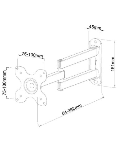 Supporto a Muro per TV LED LCD 13-30'' Full-Motion Nero
