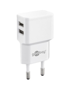 Caricatore da Muro 2 porte USB-A Slim Design 12W Bianco