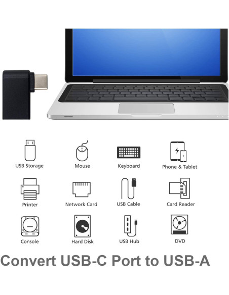 Adattatore USB 3.2 Gen.1 USB-C&trade Maschio/A Femmina 90&deg