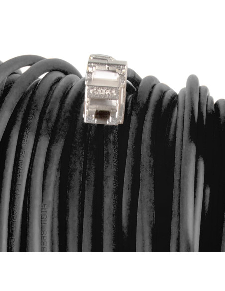 Cavo Patch Cat.7 Plug RJ45 S/FTP TPE con Avvolgicavo 60m Nero