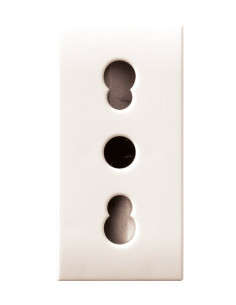 Domus S44 Presa Bipasso 2P+T 10/16A 250V 1 Modulo Bianco Lucido