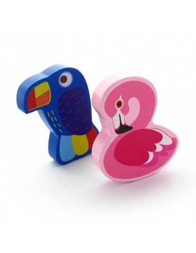 Wooden mix rattles (Flamingo,...