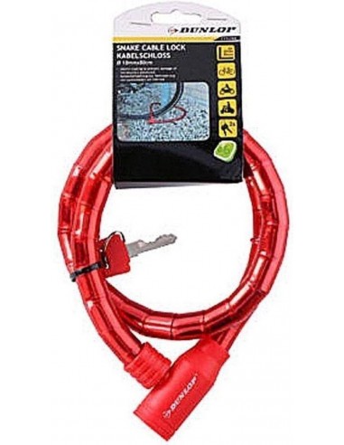 Dunlop anti-theft bicycle key lock (red)