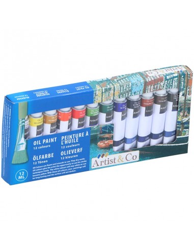 Oil paints in 12 ml tubes of 12 colors