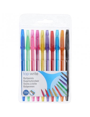 Topwrite - Ballpoint pen set 10 colours