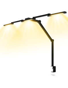 Lampada LED a Tripla Sorgente Luminosa con Braccio Regolabile e Attacco a Morsetto