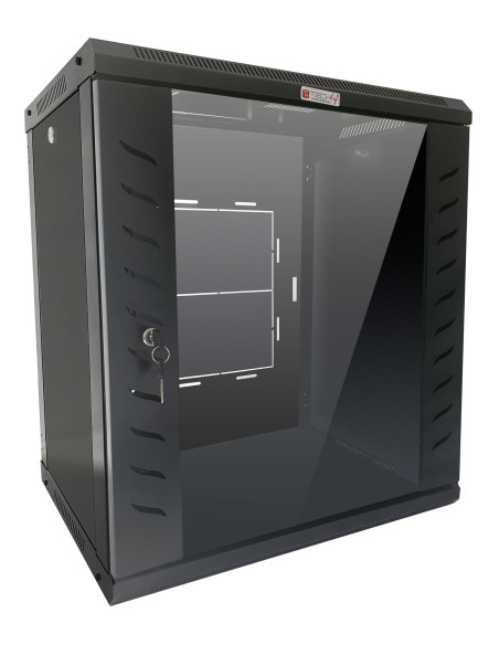 Armadio Rack 19'' a Muro 12 Unit&agrave P.600 mm Flat Pack Nero