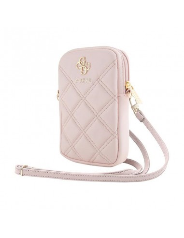 Guess Zip Quilted 4G - Phone bag (pink)
