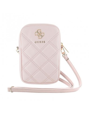 Guess Zip Quilted 4G - Phone bag (pink)