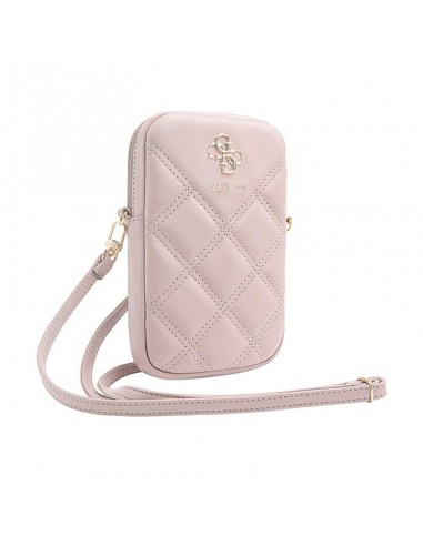 Guess Zip Quilted 4G - Phone bag (pink)