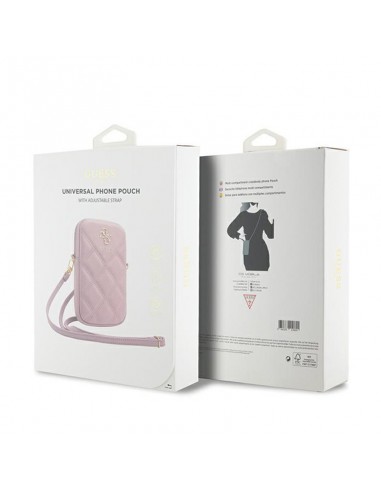 Guess Zip Quilted 4G - Phone bag (pink)