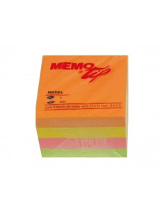 Memo stick cubo adesivo 51x51 400 fogli neon